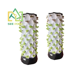 New Agricultural Rotary Aeroponic tower growing Garden Vertical Hydroponic pineapple tower growing System