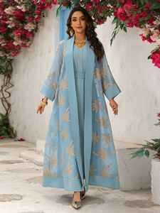 Nouvelle robe musulmane pour femmes, robe de soirée musulmane à manches longues, en <span class=keywords><strong>maille</strong></span> brodée, robe de soirée Dubaï, robe pour femmes - Product Image 4