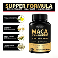 Capsules de racine de Maca de haute qualité OEM 10000 mg, capsules de Panax Ginseng, supplément de racine de Maca noire, rouge et jaune