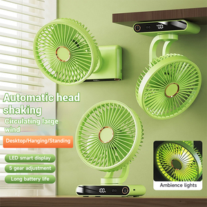 ODM Bladeless Foldable Rechargeable USB <b>Table</b> Fan Light with LED Display Hotel Use Air Circulation Cooling - Product Image 1