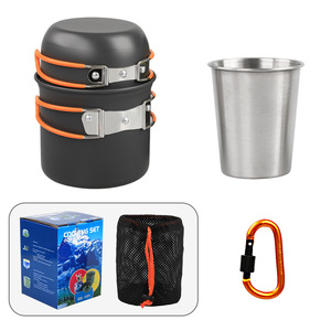 Juego <span class=keywords><strong>de</strong></span> Utensilios <span class=keywords><strong>de</strong></span> Cocina <span class=keywords><strong>de</strong></span> Aluminio para Camping, Portátil, Fácil <span class=keywords><strong>de</strong></span> Usar, Duradero, con Revestimiento <span class=keywords><strong>de</strong></span> <span class=keywords><strong>Titanio</strong></span>, 16 Piezas, con Olla, Tazón y Taza, con Logotipo Personalizado - Product Image 3