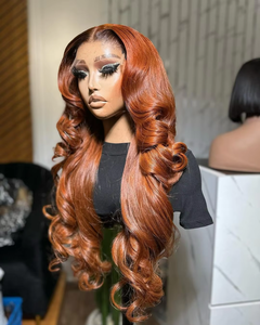 باروكة شعر بشري برازيلي كامل بطول 28 بوصة مع دانتيل شفاف، شعر متموج للنساء ذوات البشرة السمراء - Product Image 1