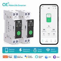 Disjoncteur intelligent Tuya Zigbee AT-SY1-TSZ Mcb 1P 1-63A Réglable Cuivre 6KA Rail DIN Interrupteur à commande à distance sans fil