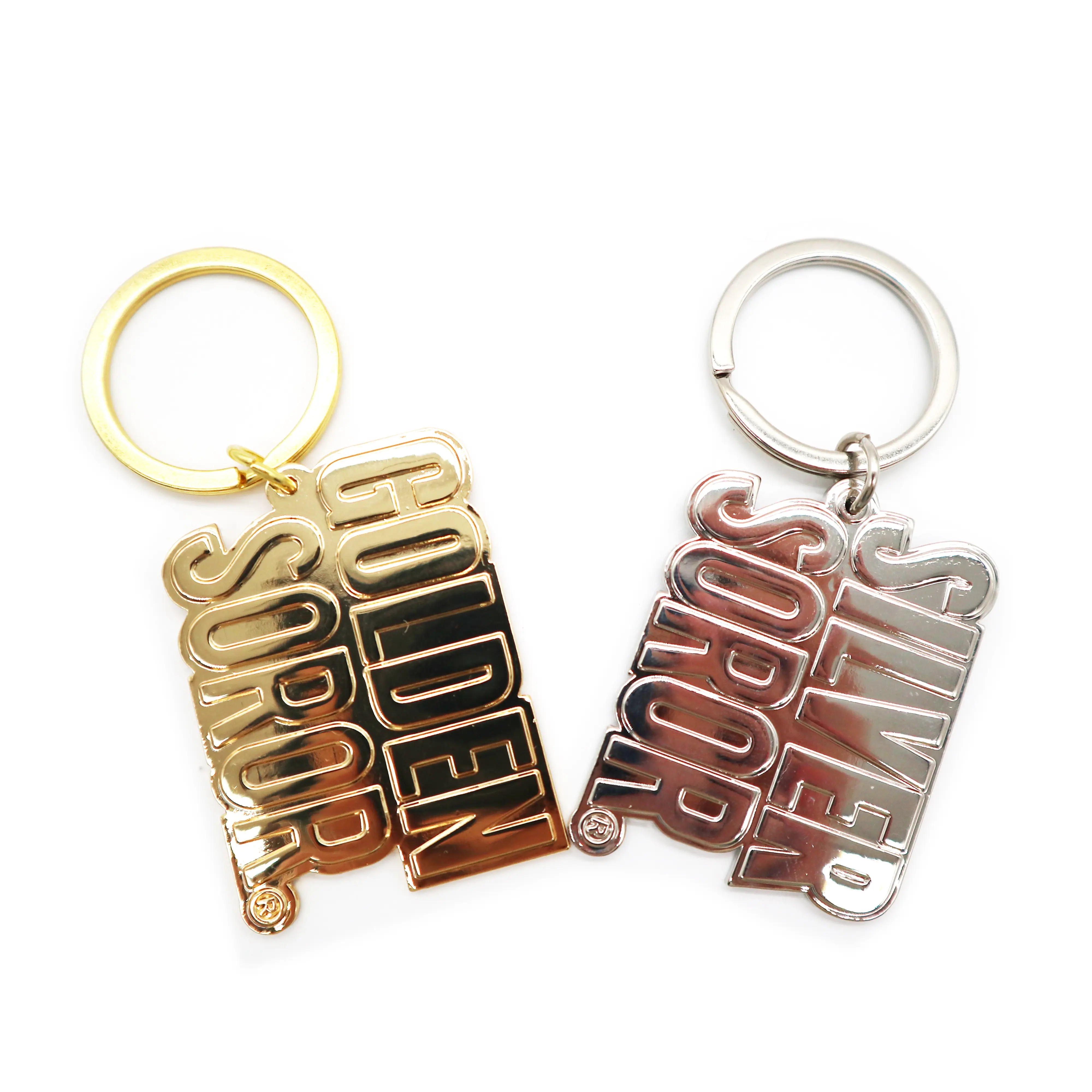 Vàng soror kim loại Keychain sorority chữ cái Hy Lạp tùy chỉnh Bạc soror chữ Keychain