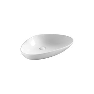 Lavabo da Appoggio in Porcellana Effetto Marmo 58.5x38.5cm, Design Moderno e Tradizionale per Hotel, Stile Rustico - La35 - Product Image 1