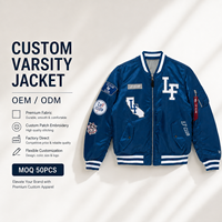 Blouson Bomber Léger Personnalisé pour Homme avec Broderies, Fermeture Éclair Métallique, Bordure Côtelée Rayée, Style Vintage Streetwear, Blouson Aviateur