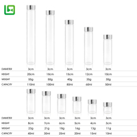 Diameter30mm 10ml 15ml 20ml 25ml 30ml 40ml 50ml 60ml 80ml 100ml 110mlsmall verre tube avec ruban métallique cap