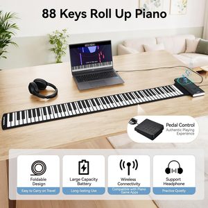 Piano à main 88 touches noir, mini clavier électronique portable pour adultes avec USB Type C et prise jack 3,5 mm - Product Image 3