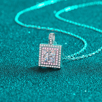 Usine En Gros Rose Princesse Coupe Moissanite Pendentif Bijoux De Luxe pour Femmes Cadeaux 925 Chaîne En Argent Sterling Collier