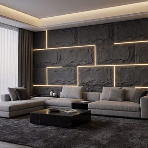 Panneau mural léger en pierre artificielle 3D géométrique, revêtement extérieur flexible en pierre PU, style fin en pierre champignon - Product Image 2