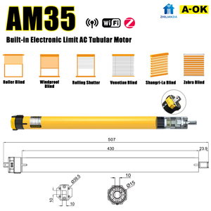 Persiana Enrollable Motorizada Digital WiFi Tuya A-OK AM35-10/17-MEL-PW, de Aluminio, Silenciosa, de Lujo, con Tubo de 35 mm, para Balcón - Product Image 5