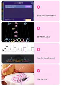 Portable Foldable Electronic Drum Pad Kids Practice <b>Roll</b> Up Drum <b>Kit</b> Built in Speaker Bluetooth Digital Hand <b>Roll</b> Drum Set Logo - Product Image 5