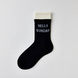 Chaussettes en vrac OEM 2026 Hello Sunday Crew Patchwork en coton pour le printemps et l'été, idéales pour le sport et le fitness, style classique rétro unisexe - Product Image 5