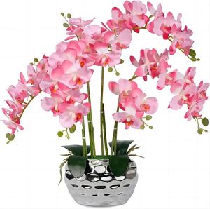 Vente en gros de fleurs d'orchidées artificielles Oh Arts, orchidées artificielles au toucher réel, orchidées artificielles Phalaenopsis, orchidées rouges pour la décoration de mariage - Product Image 5
