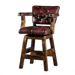 Indoor/<b>Outdoor</b> Hotel and Bar Chair with Wooden Side Table Industrial Iron Frame Modern Design Versatile for Restaurant Home Use - Product Image 4