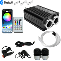 Nouveau kit étoiles LED à fibres optiques 32W coloré et romantique pour toit de voiture, éclairage de plafond scintillant RGBW à changement de couleur 12V-24V avec contrôle par application