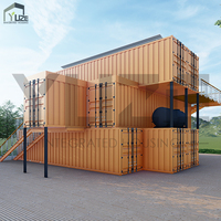Residencia de Contenedores de Dos Pisos de Diseño Moderno Personalizable, Restaurante de Estructura de Acero Prefabricado Expandible para Exteriores