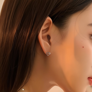 Stud Earrings Heart Shape 316L Stainless Steel PVD Gold Plating Fashion Jewelry For Women - Product Image 3