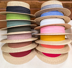 CLN64231 Chapeaux <span class=keywords><strong>de</strong></span> <span class=keywords><strong>paille</strong></span> d'été en gros à large bord avec bande élégante, protection solaire, pour la plage <span class=keywords><strong>et</strong></span> les touristes - Product Image 2