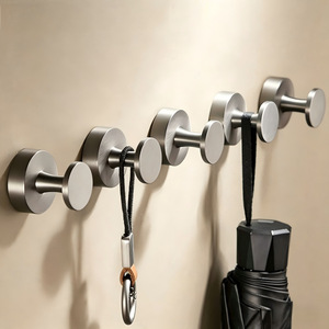 Gancio appendiabiti singolo da parete indipendente, rotondo, cromato, in rame, di lusso, ad alta capacità di carico, per <span class=keywords><strong>ingresso</strong></span> e ripostiglio - Product Image 1