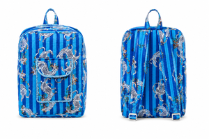 Blue Quilted 600D Oxford Student <b>Backpack</b> Tiger <b>Print</b> Zipper School Lightweight Foldable Detachable 15 Inches Travel - Product Image 5
