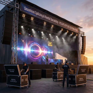 Écran LED publicitaire sans soudure P2.6 P2.9 P3.91 50x100cm pour location, fond de scène extérieur, étanche IP65, 1080P couleur intégrale - Product Image 1