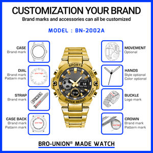 Bro-union <span class=keywords><strong>Reloj</strong></span> de pulsera analógico y <span class=keywords><strong>digital</strong></span> de lujo para hombre, relojes para hombre, <span class=keywords><strong>reloj</strong></span> resistente al agua - Product Image 6