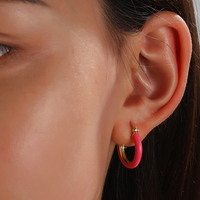 Luxe 925 argent cercle boucles d'oreilles femmes étincelant minimaliste cerceaux hypoallergénique bijoux cadeau tous les jours Chic