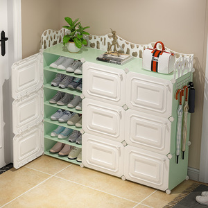 <b>Shoe</b> <b>Rack</b> Plastic Stackable <b>Storage</b> Cabinet For Entryway Home Use Minimalist Design Modern Appearance Freestanding - Product Image 4