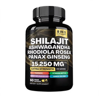 Complément alimentaire 8-en-1 Shilajit Ashwagandha Rhodiola Ginseng en capsules végétales (60 unités) – Marque privée OEM ODM