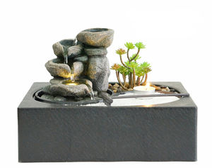 Nouvelle fontaine en résine en cascade, élément d'eau cascade pour la décoration de la maison, du patio, du jardin, du paysage, <span class=keywords><strong>fontaines</strong></span> à eau à <span class=keywords><strong>3</strong></span> niveaux - Product Image 1