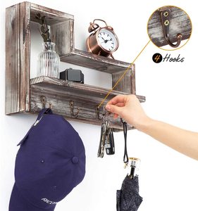 Estante de Pared de Madera Maciza 202603, Organizador de Ropa Irregular y Elegante para Armario y Bolsos - Product Image 4