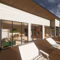 Maison préfabriquée de luxe extensible à 3 chambres, prête à l'emploi, pour bureau, habitation ou usage hospitalier, en panneaux sandwich modulaires