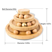Jouet interactif pour chat en bambou naturel personnalisé, piste rotative, boule roulante en bois massif, jouet automatique pour chaton d'intérieur, accessoires pour animaux de compagnie