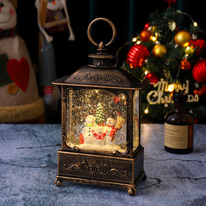 Décorations de Noël, lanternes de Noël, lanternes du Père Noël, lumières scintillantes avec musique, ornements lumineux rétro pour bureau. - Product Image 2