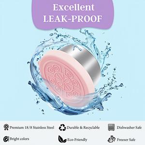 304 tazas de Salsa de acero inoxidable aderezo ensalada tomate comida condimento contenedores tapas de silicona a prueba de fugas salsas platos fiambrera - Product Image 3