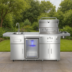 Electrodomésticos modulares de jardín personalizados Youya, conjunto de gabinetes de cocina para exteriores de acero inoxidable de diseño moderno construido - Product Image 3