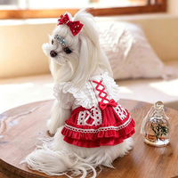 Vêtements pour chiens en dentelle douce en coton, directement de l'usine, pour petits chiens, pour une tenue de soirée luxueuse et élégante pour animaux de compagnie