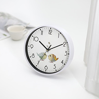 Horloge murale ronde style antique moderne avec motif d'oiseau, en fer, à quartz, à aiguilles, pour salon, bureau, design nature morte à une face