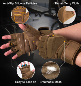 Gants de fitness unisexes en polyester à demi-doigts pour la musculation, les sports de plein air, antidérapants, résistants à l'usure, respirants - Product Image 6