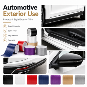 Autocollant anti-rayures en fibre de carbone, ruban adhésif 3D 6D 9D en vinyle pour seuil de porte de voiture, pare-chocs arrière - Product Image 6