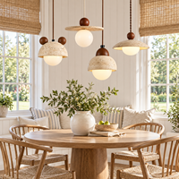 Lampe suspendue en travertin jaune naturel, lampe suspendue en bois massif, cordon réglable, lampe suspendue G9 pour îlot de cuisine, décoration intérieure