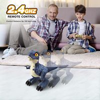 2.4Ghz uzaktan kumanda yürüyüş dinozor oyuncaklar RC Lights nosaurus rex dinozor ışıkları ve müzik ile Led dokunmatik algılama Dino Robot oyuncak