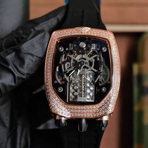 Reloj mecánico automático clásico de alta calidad con bisel de diamantes, diseño de esqueleto, manecillas luminosas, estilo deportivo y ejecutivo, OEM - Product Image 5