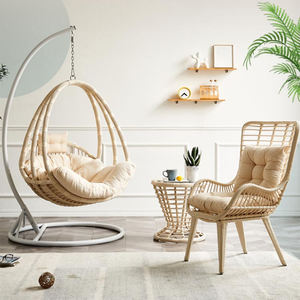 Silla Columpio de ratán para jardín al aire libre, de metal, con huevos - Product Image 2