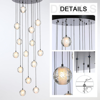 Lustres ronds en cristal de luxe modernes à haut plafond Luminaires suspendus Luminaire pour escalier Salon Foyer Hôtel Villa