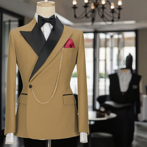 2025 nuovo abito da <span class=keywords><strong>uomo</strong></span> Slim Fit in stile coreano in due pezzi per banchetti da sposa <span class=keywords><strong>vestito</strong></span> da miglior <span class=keywords><strong>uomo</strong></span> sposo con cerniera monopetto per piatti - Product Image 5