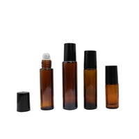 Flacon en verre rond givré transparent pour parfum Tinghui TH-M, 10 ml/15 ml, avec bouchon en plastique et bille en acier