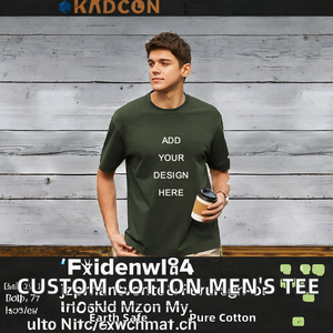 T-shirt pour homme en coton 100% 180 grammes à manches courtes avec logo personnalisé, design vierge, anti-froissement, écologique - Product Image 2