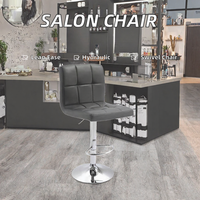 Chaise de salon de coiffure moderne pivotante à 360 degrés en cuir PU réglable en hauteur